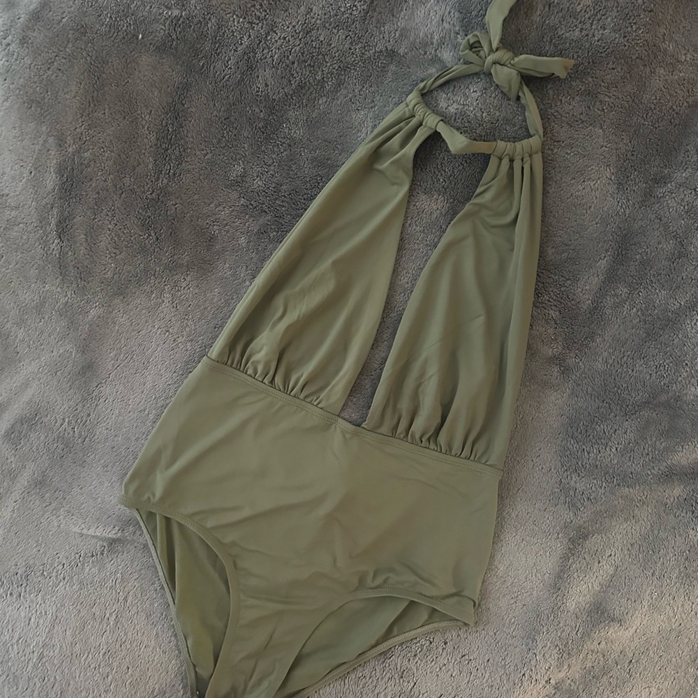 Halter Top Green Swimsuit